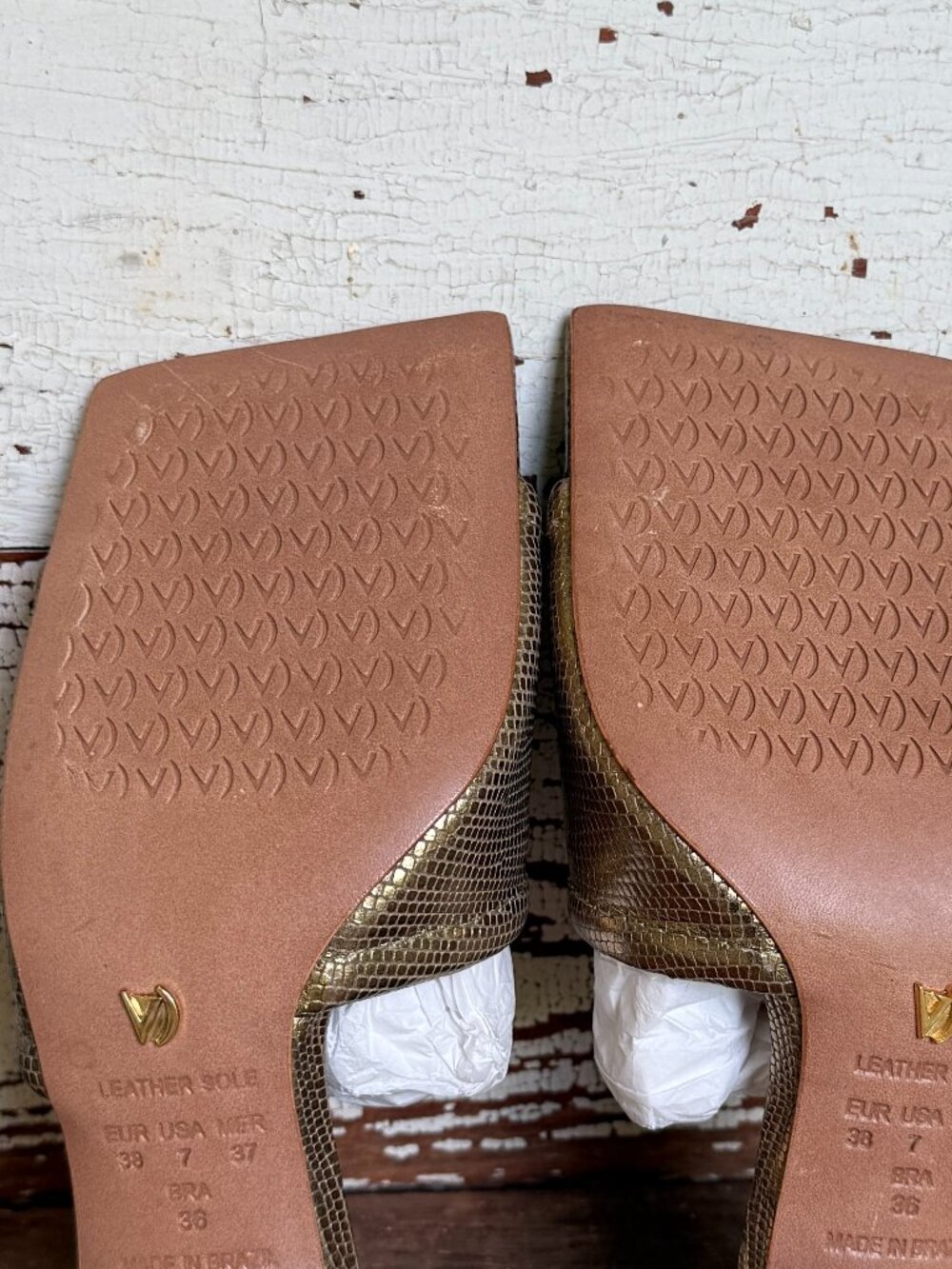 Anthropologie Vicenza Metallic Square Toe Mules  7 - Picture 9 of 11